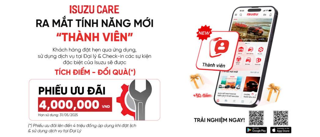 You are currently viewing ISUZU CARE RA MẮT TÍNH NĂNG “THÀNH VIÊN” – TĂNG TIỆN ÍCH, TRỌN ĐẶC QUYỀN