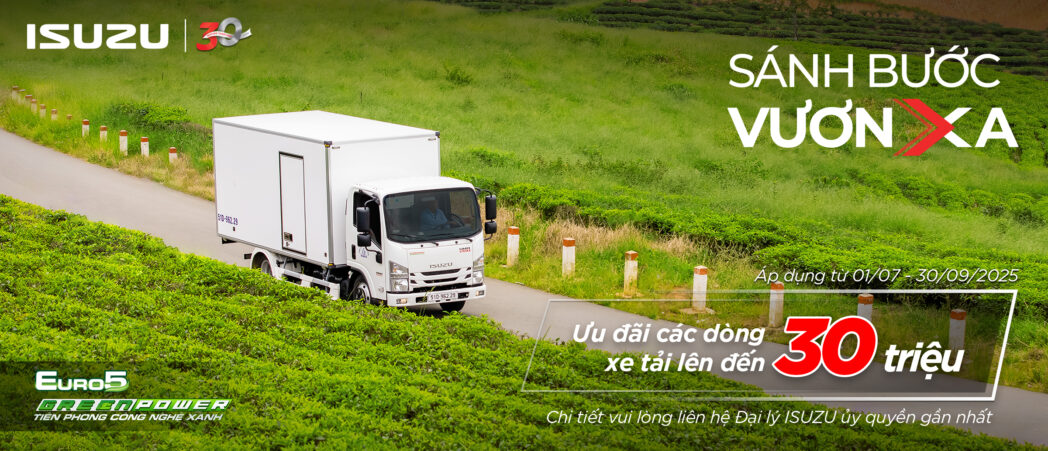 Read more about the article ISUZU VIỆT NAM TIẾP TỤC ĐỒNG HÀNH CÙNG KHÁCH HÀNG VỚI CHƯƠNG TRÌNH ƯU ĐÃI DÒNG XE TẢI ĐẠT TIÊU CHUẨN KHÍ THẢI EURO5